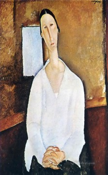 madame zborowska with clasped hands Amedeo Modigliani Oil Paintings